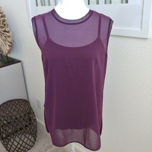 Vince - Sheer, Deep Purple Top - Sz S - NWOT